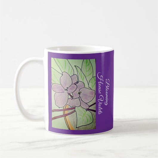 Blühende Hausveilchen Kaffeetasse (Links)