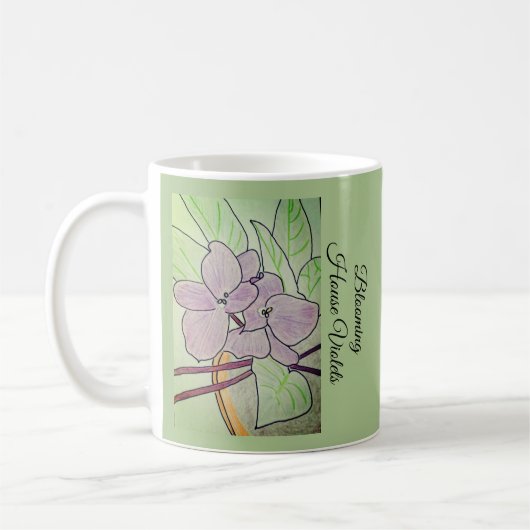 Blühende Hausveilchen Kaffeetasse (Links)