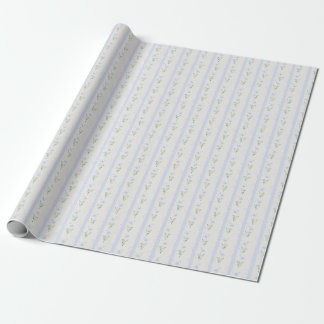 Blühende Heirloom-Blume Streifen Blaue Romance Geschenkpapier