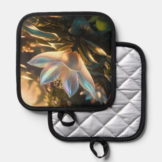 blühende Helle Topflappen (Vorderseite/Rückseite)