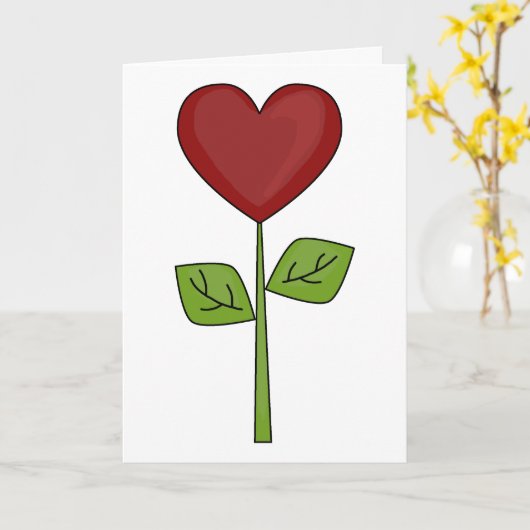 Blühende Herz-Blume - Freundschaft Karte (Gelbe Blume)