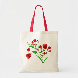 Blühende Herz-Taschen-Tasche Tragetasche