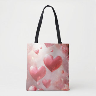 Blühende Herzen der Liebe Tasche
