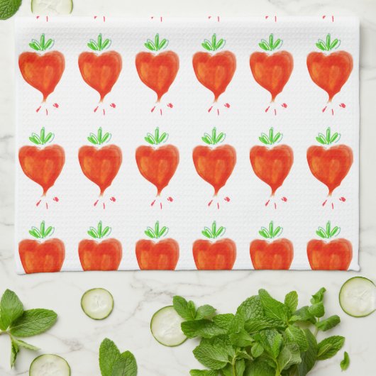 Blühende Herzen Handtuch (Gefaltet)