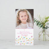 Blühende Herzen, religiöse Fotokarte Dankeskarte (Stehend Vorderseite)