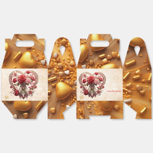 "Blühende Herzserenade" Geschenkschachtel (Ungeklappt)