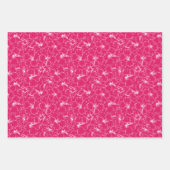 Blühende Hibiskus-Blume auf Rosa Geschenkpapier Set (Vorderseite 3)