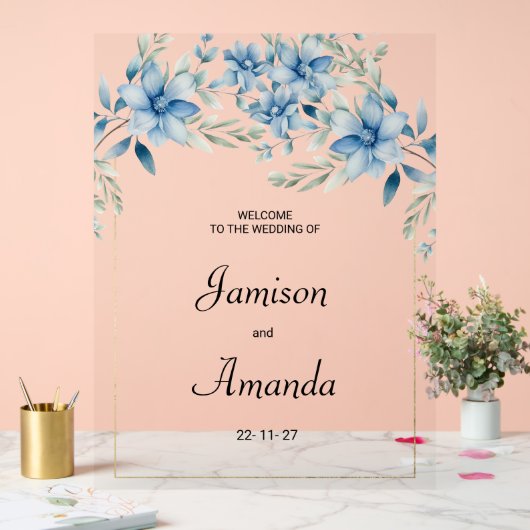 Blühende Hochzeit der Botanischen Marine Acrylschild (Hochzeit)