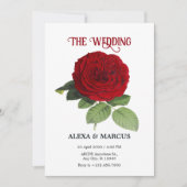 Blühende Hochzeit der rote Rose Einladung (Vorderseite)