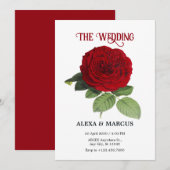 Blühende Hochzeit der rote Rose Einladung (Vorne/Hinten)