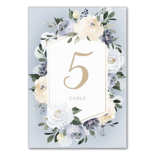 Blühende Hochzeit mit blühenden Blütenblüten Tischnummer (Rückseite)
