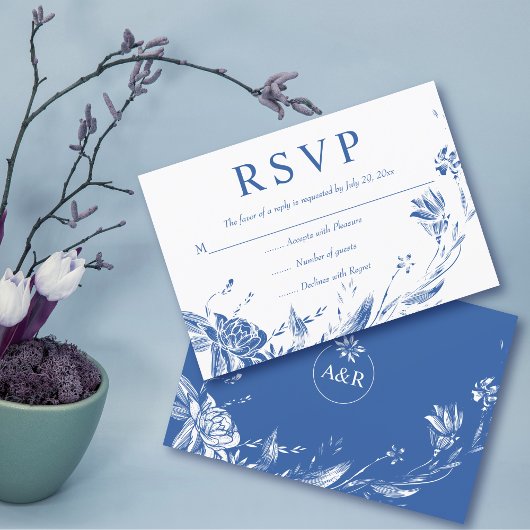 Blühende Hochzeit mit Blumen RSVP Karte