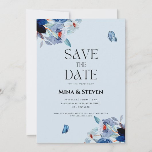 Blühende Hochzeit mit Blumen Save The Date (Vorderseite)