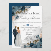 Blühende Hochzeitsfeiern Einladung (Vorne/Hinten)