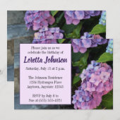 Blühende Hydrangea Geburtstagsparty Einladung (Vorne/Hinten)