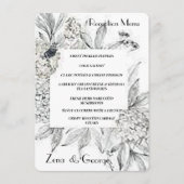 Blühende Hydrangeas Flat Wedding Menü Beilage Menükarte (Vorderseite)