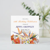 Blühende Joy-Tropical-Blume Geburtstagsparty Einladung (Stehend Vorderseite)