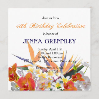 Blühende Joy-Tropical-Blume Geburtstagsparty Einladung