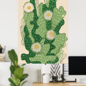 Blühende Kakteen Art Poster (Heimbüro)