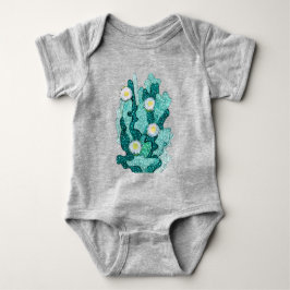 Blühende Kakteen Sukkulente Blume Türkis Baby Strampler