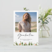 Blühende Kaktus Foto Abschluss Einladung (Stehend Vorderseite)