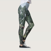 Blühende Kaktus Mode Leggings Grün Blau (Rechts)