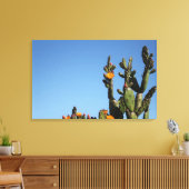 Blühende Kaktus-Pflanze Stretched Canvas Print Leinwanddruck (Insitu (Wohnzimmer))
