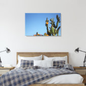 Blühende Kaktus-Pflanze Stretched Canvas Print Leinwanddruck (Insitu (Schlafzimmer))