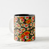 Blühende Kamille - Blumenmuster 3 - Tasse des Kaff (Vorderseite Links)