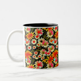 Blühende Kamille - Blumenmuster 3 - Tasse des Kaff