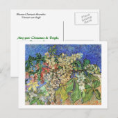 Blühende Kastanienzweige, Van Gogh. Feiertagspostkarte (Vorne/Hinten)