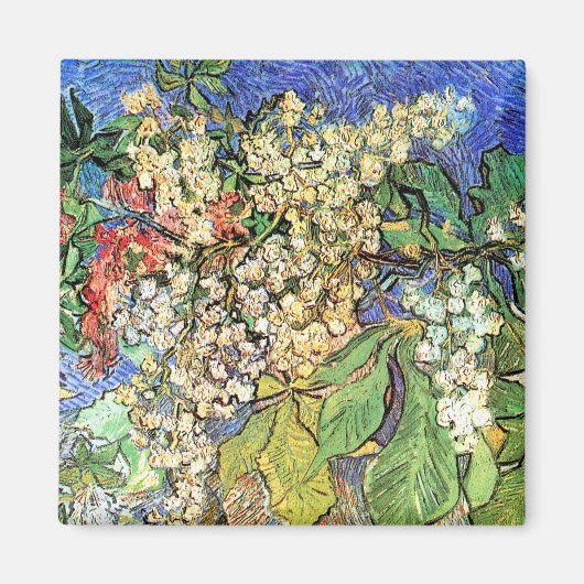 Blühende Kastanienzweige Vincent Van Gogh Magnet (Vorne)