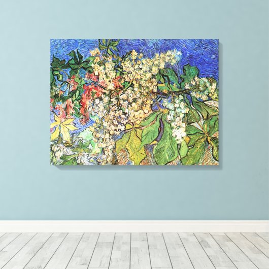 Blühende Kastanienzweige von Vincent van Gogh Leinwanddruck (Insitu (Holzboden))