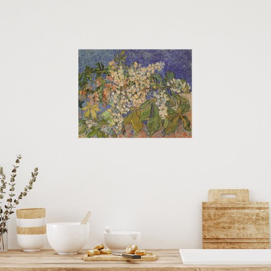 Blühende Kastanienzweige von Vincent van Gogh Poster (Küche)