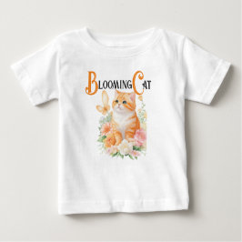 Blühende Katze: Elegantes Orange und Weiß im Blut Baby T-shirt