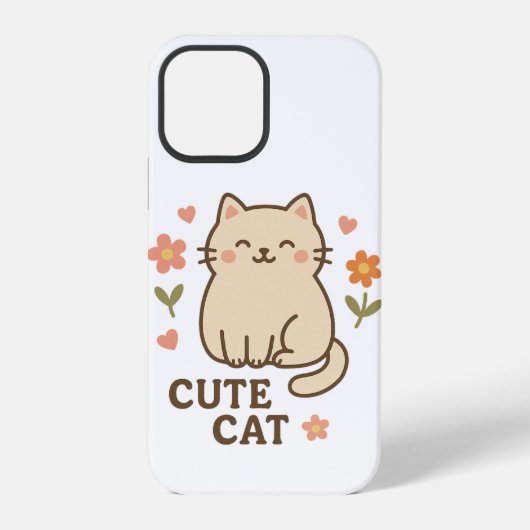 Blühende Katze iPhone Hülle (Rückseite)