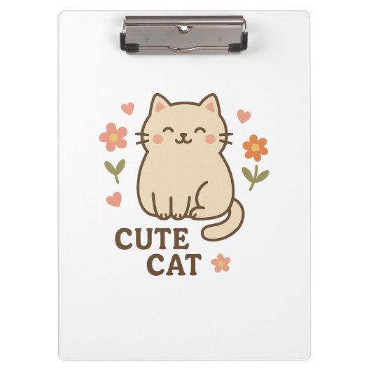 Blühende Katze Klemmbrett (Vorderseite)
