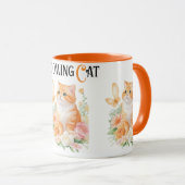 "Blühende Katze: Orangefarbenes und weißes Blossom Tasse (VorderseiteRechts)