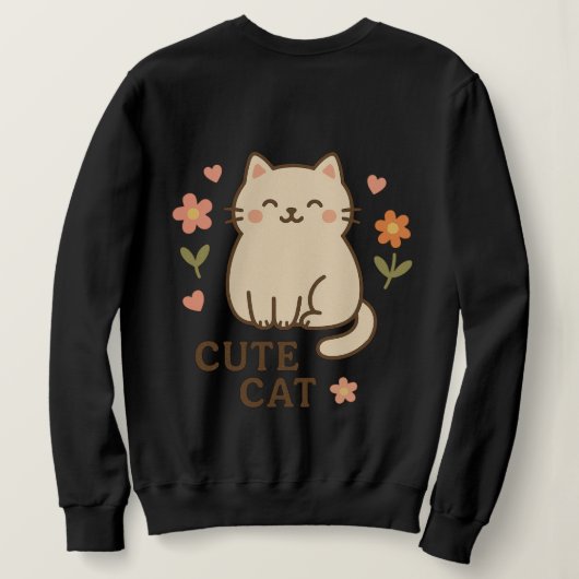 Blühende Katze Sweatshirt (Design Rückseite)