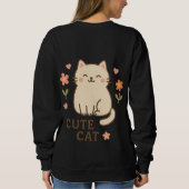 Blühende Katze Sweatshirt (Rückseite)