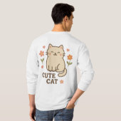 Blühende Katze T-Shirt (Schwarz voll)