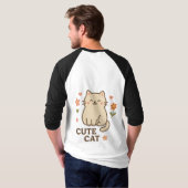 Blühende Katze T-Shirt (Schwarz voll)
