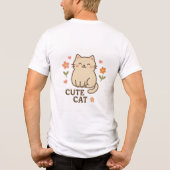 Blühende Katze Tri-Blend Shirt (Rückseite)