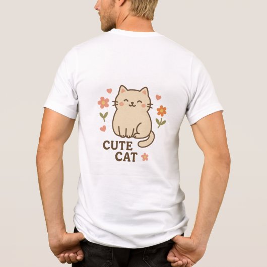 Blühende Katze Tri-Blend Shirt (Rückseite)