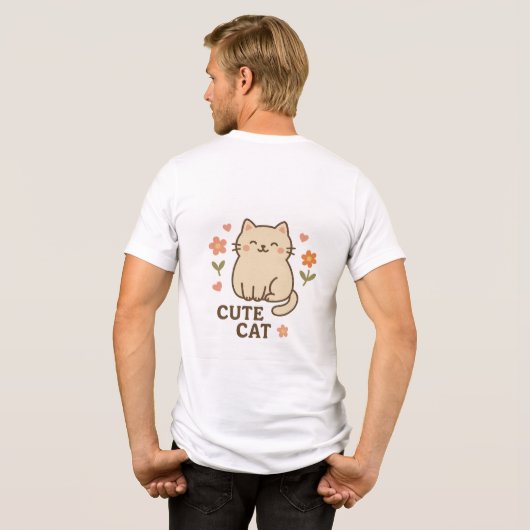 Blühende Katze Tri-Blend Shirt (Rückseite voll)