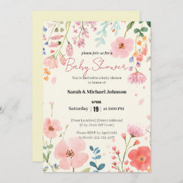 Blühende Kinderdusche Einladung