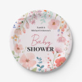 Blühende Kinderdusche Pappteller (Vorderseite)