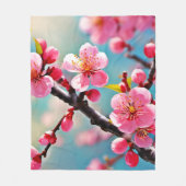 Blühende Kirschblüten im Frühling Fleecedecke (Vorderseite)