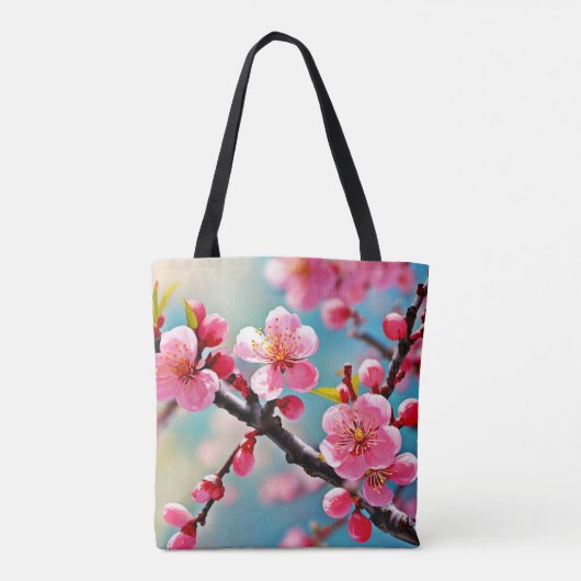 Blühende Kirschblüten im Frühling Tasche (Rückseite)