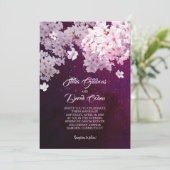 Blühende Kirschblütenfrühlingshochzeit Einladung (Stehend Vorderseite)
